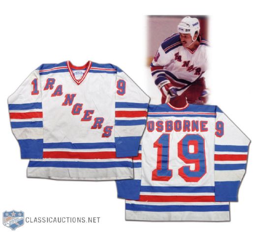 Mark Osborne Mid-1980s New York Rangers Game-Worn Jersey