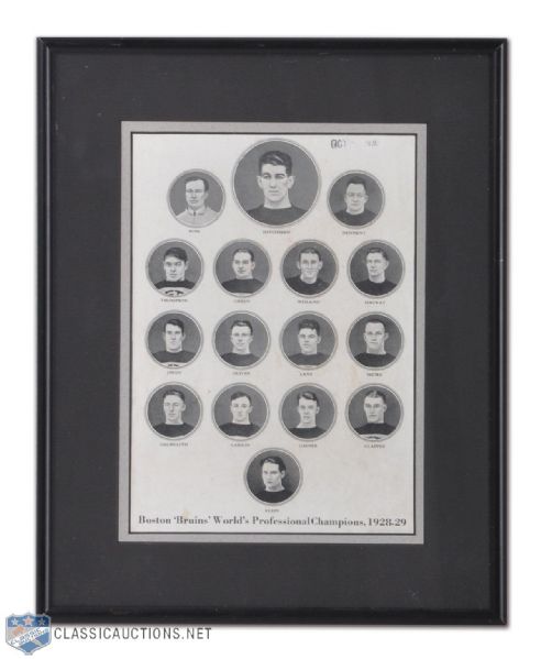 1926-27 & 1928-29 Boston Bruins Framed Team Photo Collection of 2