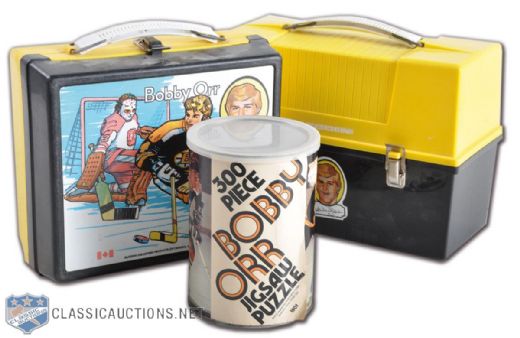 1970s Bobby Orr Lunchboxes (2), Thermos and Jigsaw Puzzle