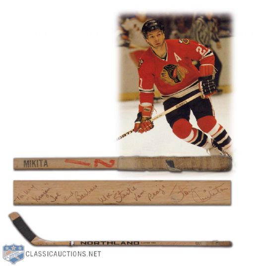 Early-to-Mid-1970s Stan Mikita Signed Northland Game-Used Stick