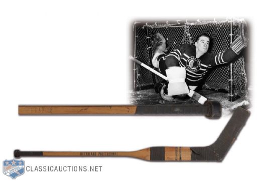 Late-1940s Emile Francis Chicago Black Hawks Game-Used Stick