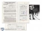 1968-69 Frank Mahovlich Detroit Red Wings NHL Contract Signed by Mahovlich, Abel & Campbell