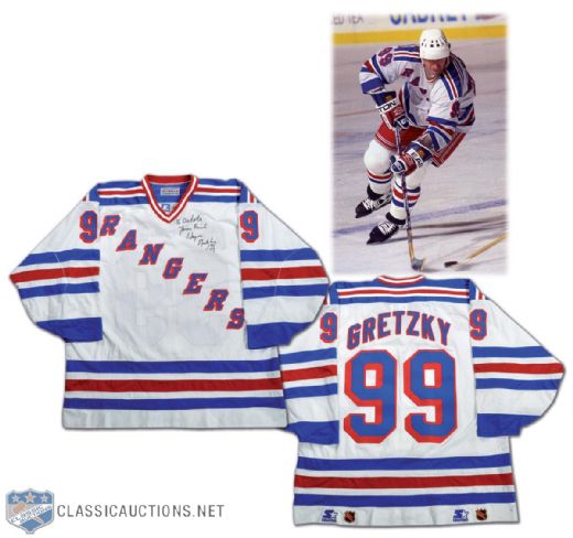 1996-97 Wayne Gretzky New York Rangers Autographed Game-Worn Home Jersey