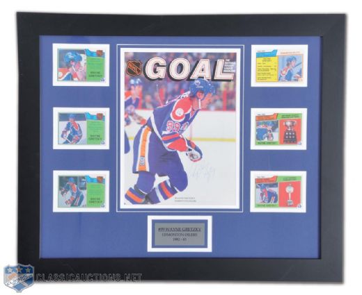 1982-83 Wayne Gretzky Edmonton Oilers Autographed Framed Montage (19" x 23")
