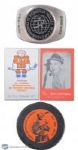 Gretzky & Lemieux 1974 & 1977 Quebec Pee-Wee Tournament Programs + Puck & Ring