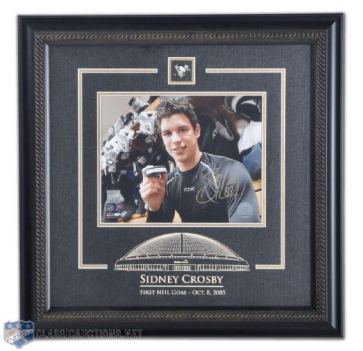 Sidney Crosby "First NHL Goal" Framed Signed Montage (19 1/4" x 19 1/4")