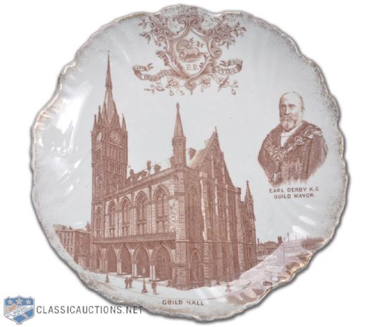 1902 Lord Stanley Earl Derby Guild Mayor Ceramic Plate
