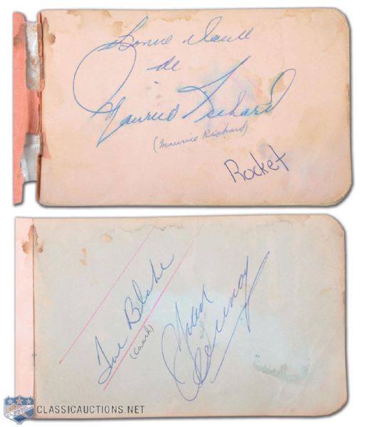 1960s Montreal Canadiens & Chicago Black Hawks Autograph Book with Deceased HOFers