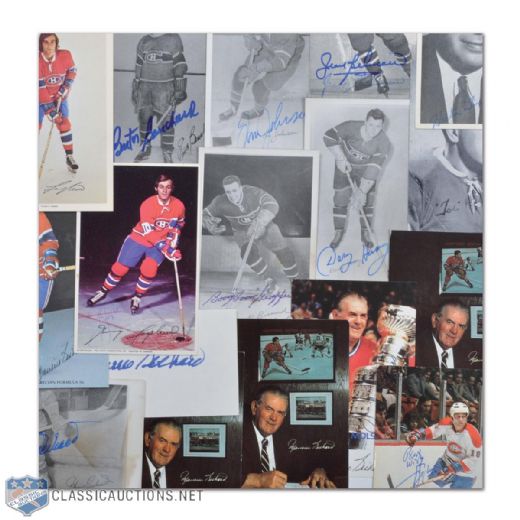 1950s-1970s Montreal Canadiens Postcard Collection of 150, Featuring 100+ Signed by Richard, Geoffrion, Harvey, Lach, Bouchard & Many Others