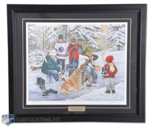 Yvan Cournoyers Signed Limited Edition"Holiday Ice" Framed Lithograph (25" x 29")