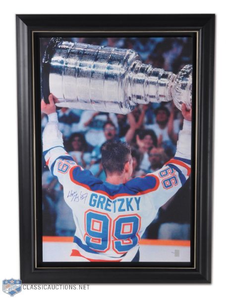 Wayne Gretzky Signed WGA Limited Edition 1988 Stanley Cup Framed 3 x 2 Print on Canvas #67/199 (43" x 31")