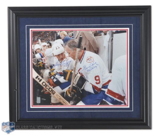 Wayne Gretzky & Gordie Howe WGA Signed Limited Edition 1979 WHA All-Star Game 16" x 20" Framed Photo #126/299 (25 1/2" x 29 1/2")