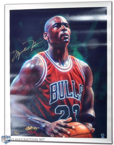 Michael Jordan "Next Point" UDA Signed 43" x 33" Litho on Canvas #8/23