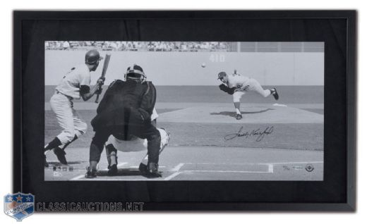 Sandy Koufax Limited Edition UDA Signed Photo Lot of 3, Including "No Hitter 6-30-1962" 16" x 20" Collection of 2 (#10/32 & #11/32) & Framed "Panoramic Pitch" 12" x 24" Photo #47/132 (17 1/4" x 29 1/4