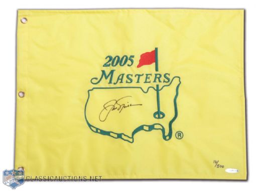 Jack Nicklaus Limited Edition UDA Signed 2005 Masters Championship Pin Flag #16/500