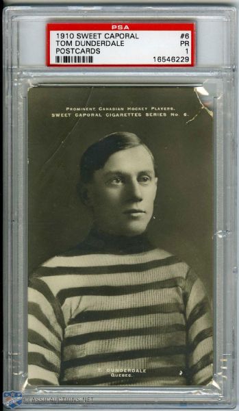 1910-11 Sweet Caporal Postcard #6 - Bulldogs, Tom Dunderdale PSA 1
