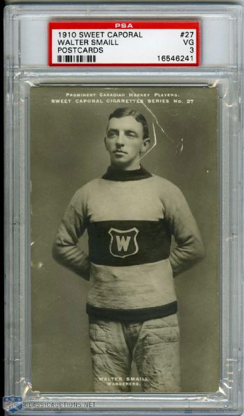 1910-11 Sweet Caporal Postcard #27 - Wanderers, Walter Smaill PSA 3
