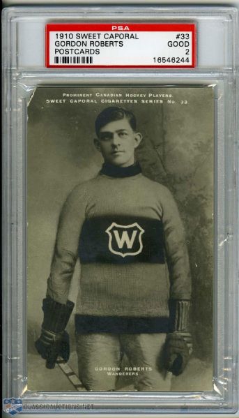 1910-11 Sweet Caporal Postcard #33 - Wanderers, Gordon Roberts PSA 2