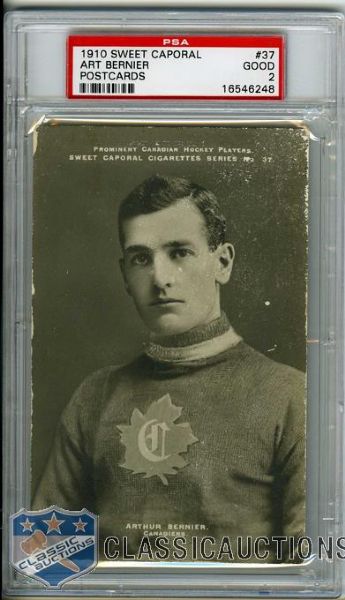 1910-11 Sweet Caporal Postcard #37 - Canadiens, Art Bernier PSA 2