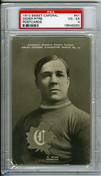 1910-11 Sweet Caporal Postcard #41 - Canadiens, Didier Pitre PSA 4