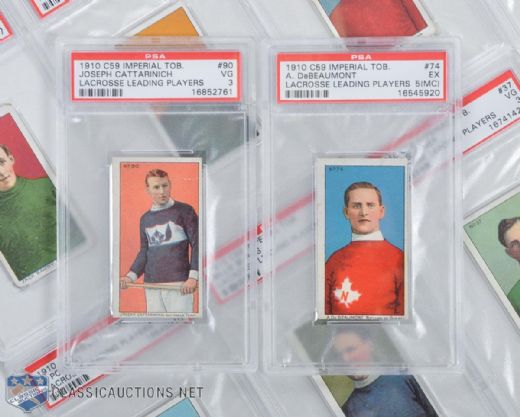 1910 C59 & C60 Lacrosse PSA-Graded Card Collection of 9