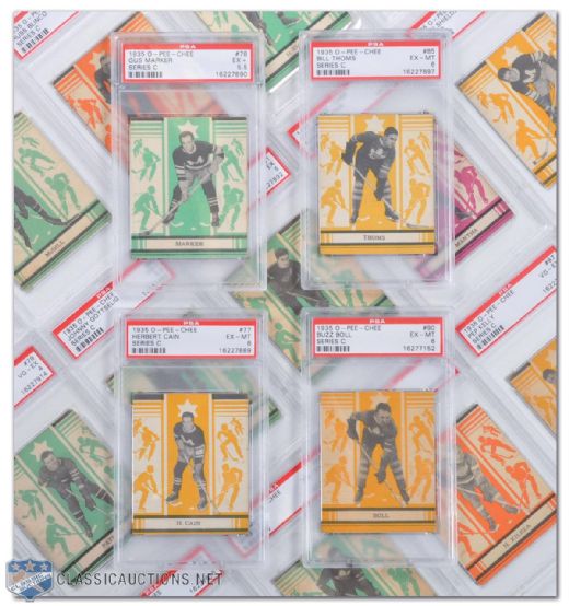 1935-36 O-Pee-Chee Series C Complete 24-Card PSA Graded Set