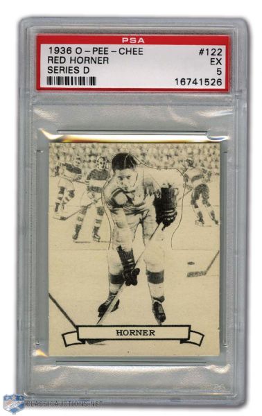 1936-37 O-Pee-Chee Series D #122 Red Horner - PSA 5