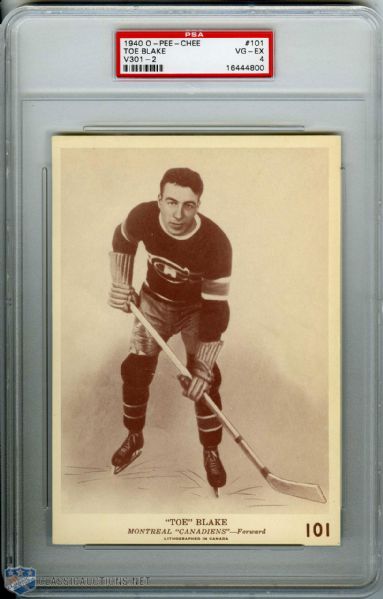 1940-41 O-Pee-Chee PSA Graded Cards of Canadiens Toe Blake & Ken Reardon
