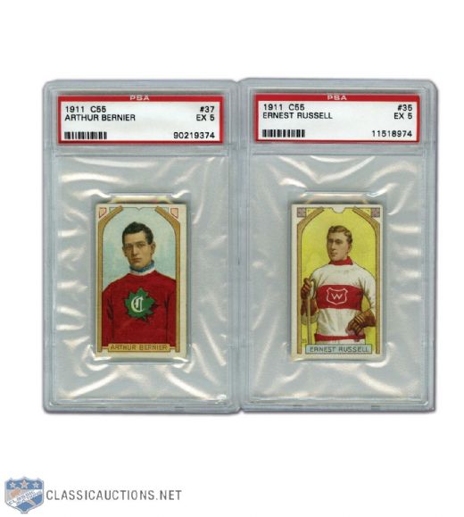 1911-12 Imperial Tobacco C55 Russell & Bernier PSA Graded Cards