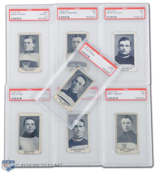 1912-13 Imperial Tobbaco C57 Graded Card Collection of 7