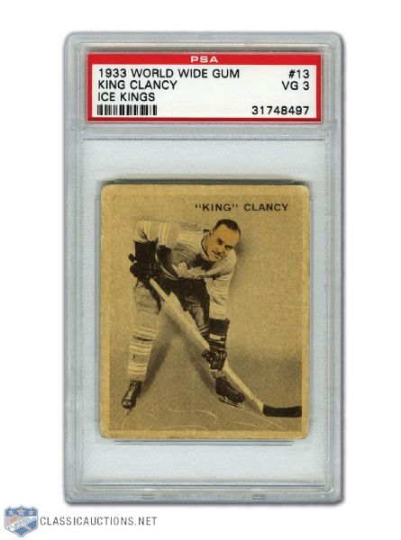 1933-34 Ice Kings #13 King Clancy Graded PSA 3