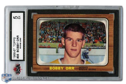 1966-67 Topps Bobby Orr Rookie Card Graded KSA 5