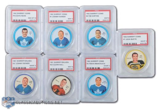 1961-63 PSA Graded Shirriff Coin Collection All Hall-of-Famers