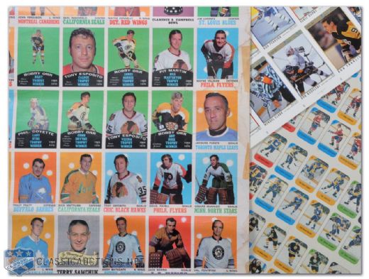 Hockey Card Uncut Sheet Collection Including 1970-71 O-Pee-Chee