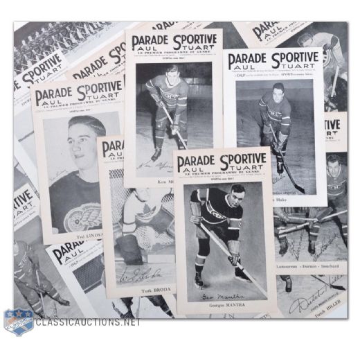 Mid-1940s Parade Sportive Hockey Pictures Collection of 40