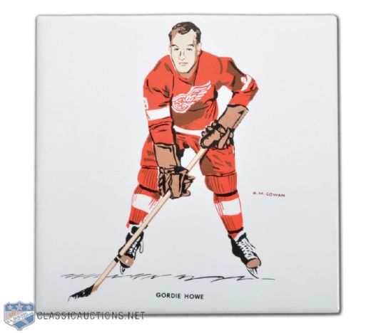 Rare 1962-63 H.M. Cowan/Screenarts Gordie Howe Detroit Red Wings Tile