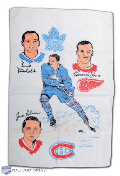 Rare 1962-63 York Peanut Butter Howe, Mahovlich & Beliveau Towel (27" x 18")