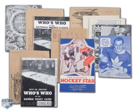 1930s Bee Hive & Crown Brand Hockey Guide Collection of 5