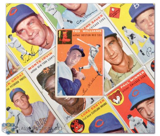 1954 Topps Baseball Card Collection of 163, Including Ted Williams