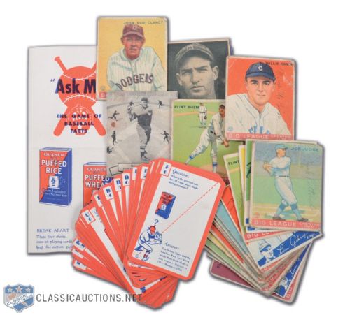 1930s Canadian Goudey Lot of 22 & 1934 Quaker Oats Premium Baseball Game