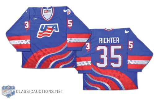 Mike Richter Team USA 1996 World Cup of Hockey Game-Worn Jersey