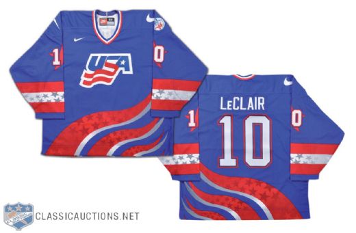 John LeClair Team USA 1996 World Cup of Hockey Game-Worn Jersey