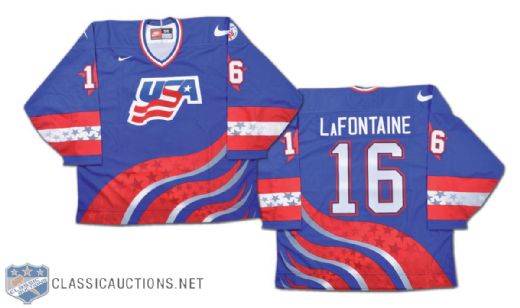 Pat Lafontaine Team USA 1996 World Cup of Hockey Game-Issued Jersey