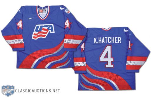 Kevin Hatcher Team USA 1996 World Cup of Hockey Game-Worn Jersey