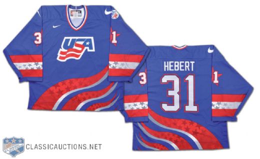Guy Hebert Team USA 1996 World Cup of Hockey Game-Worn Jersey