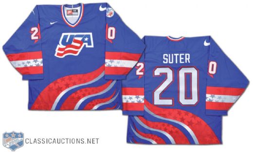 Gary Suter Team USA 1996 World Cup of Hockey Game-Worn Jersey