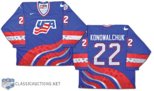 Steve Konowalchuk Team USA 1996 World Cup of Hockey Game-Worn Jersey
