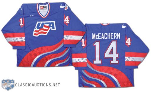 Shawn McEachern Team USA 1996 World Cup of Hockey Game-Worn Jersey