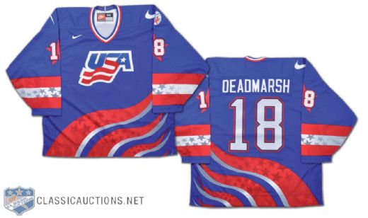 Adam Deadmarsh Team USA 1996 World Cup of Hockey Game-Worn Jersey