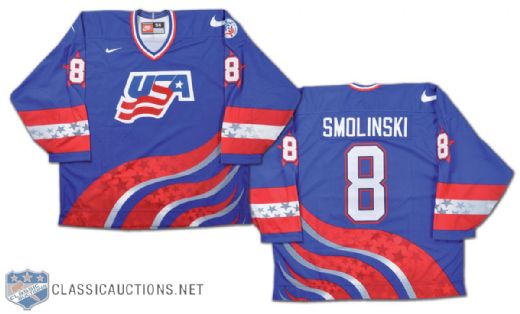 Bryan Smolinski Team USA 1996 World Cup of Hockey Game-Worn Jersey